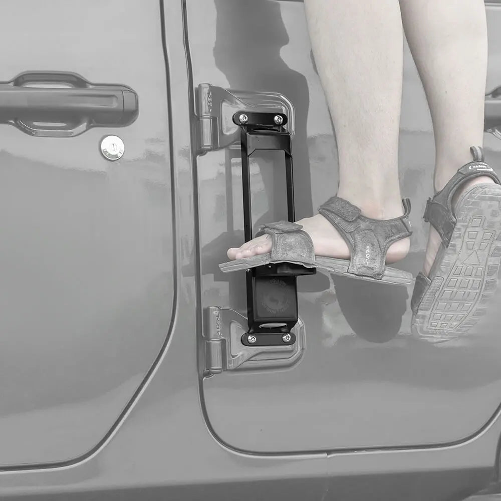 For Jeep Wrangler JK JL JT Door Hinge Step Foot Peg Metal Foldable Foot Pedal