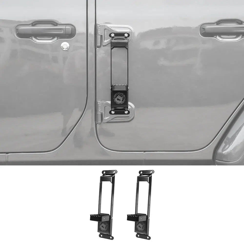 For Jeep Wrangler JK JL JT Door Hinge Step Foot Peg Metal Foldable Foot Pedal