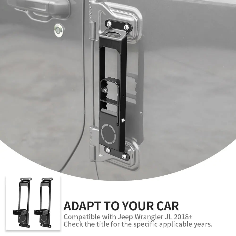 For Jeep Wrangler JK JL JT US-Flag Door Hinge Step Foot Peg Metal Foldable Foot Pedal Car Accessories