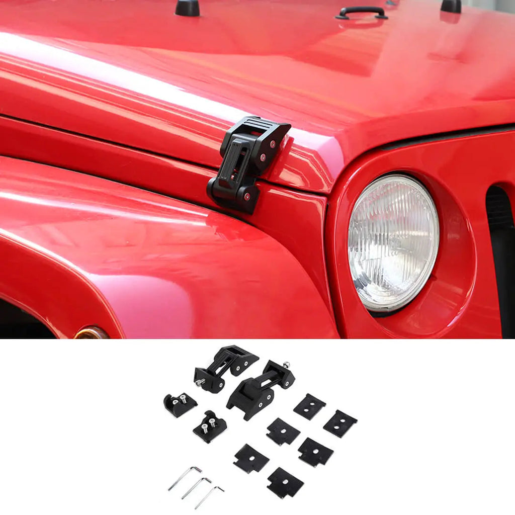 For Jeep Wrangler JK JL JT Exterior Engine Hood Latch Catch Buckle Lock (2 pcs)