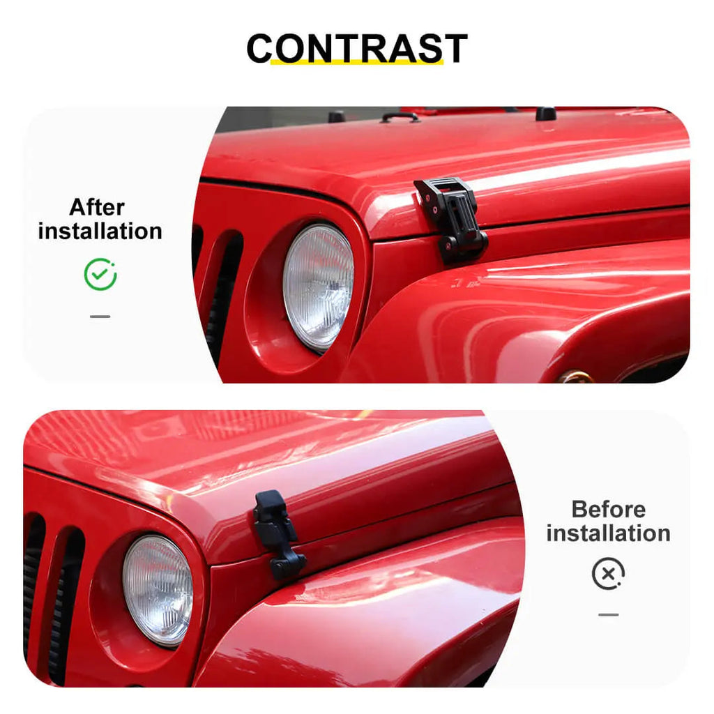 For Jeep Wrangler JK JL JT Exterior Engine Hood Latch Catch Buckle Lock (2 pcs)