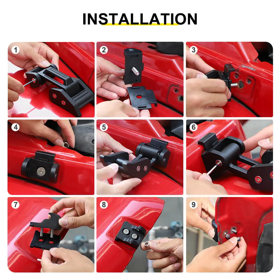 For Jeep Wrangler JK JL JT Exterior Engine Hood Latch Catch Buckle Lock (2 pcs)