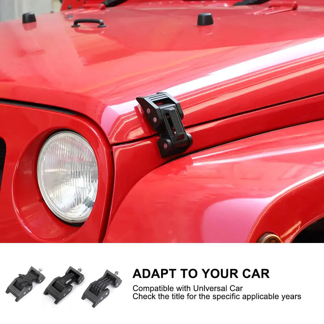 For Jeep Wrangler JK JL JT Exterior Engine Hood Latch Catch Buckle Lock (2 pcs)