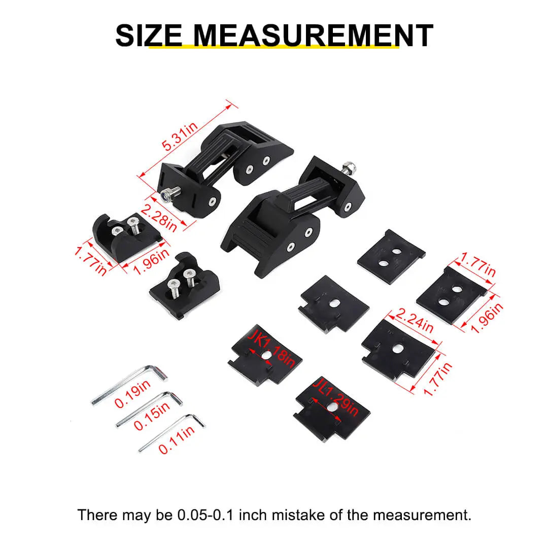 For Jeep Wrangler JK JL JT Exterior Engine Hood Latch Catch Buckle Lock (2 pcs)
