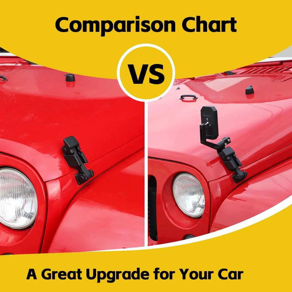 For Jeep Wrangler JK/JL/JT Hood Latch Reversing Rearview Mirror