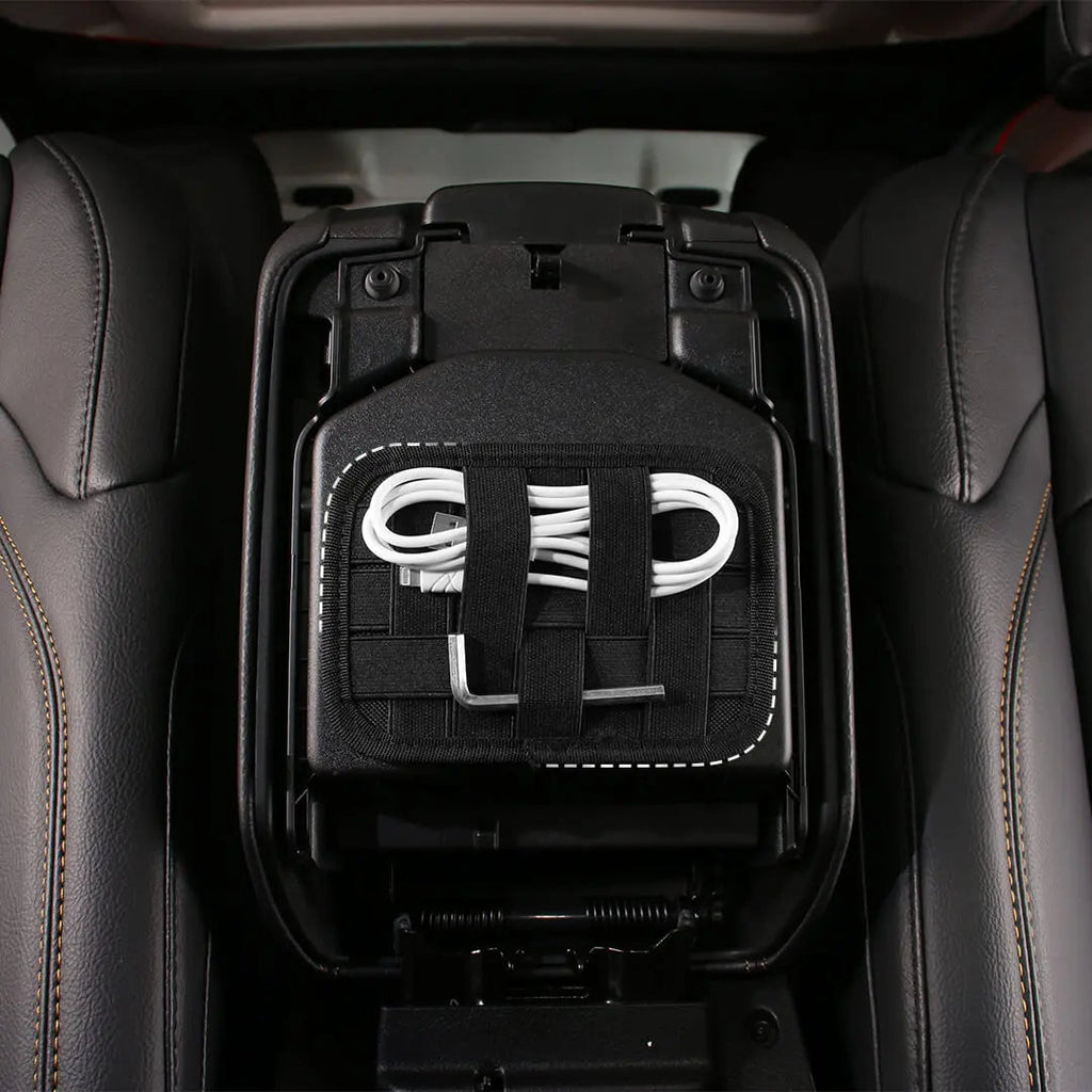 For Jeep Wrangler JK JL JT Interior Armrest Box Hanging Elastic Grid Woven Board Accessories