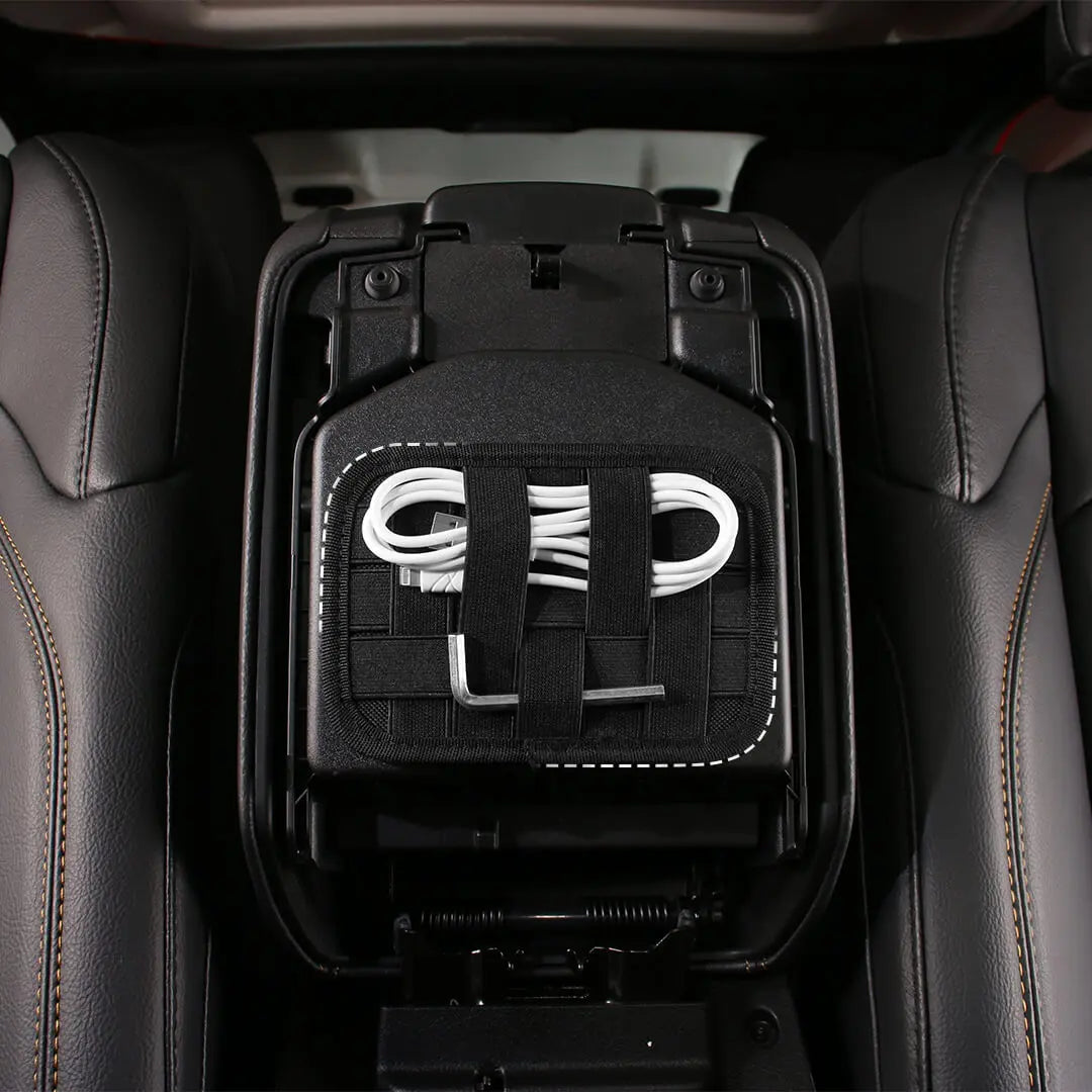 For Jeep Wrangler JK JL JT Interior Armrest Box Hanging Elastic Grid Woven Board Accessories