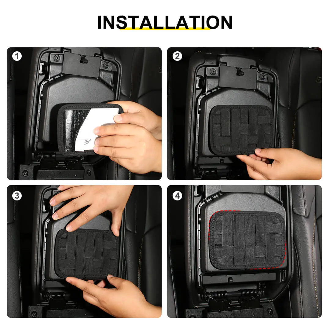 For Jeep Wrangler JK JL JT Interior Armrest Box Hanging Elastic Grid Woven Board Accessories