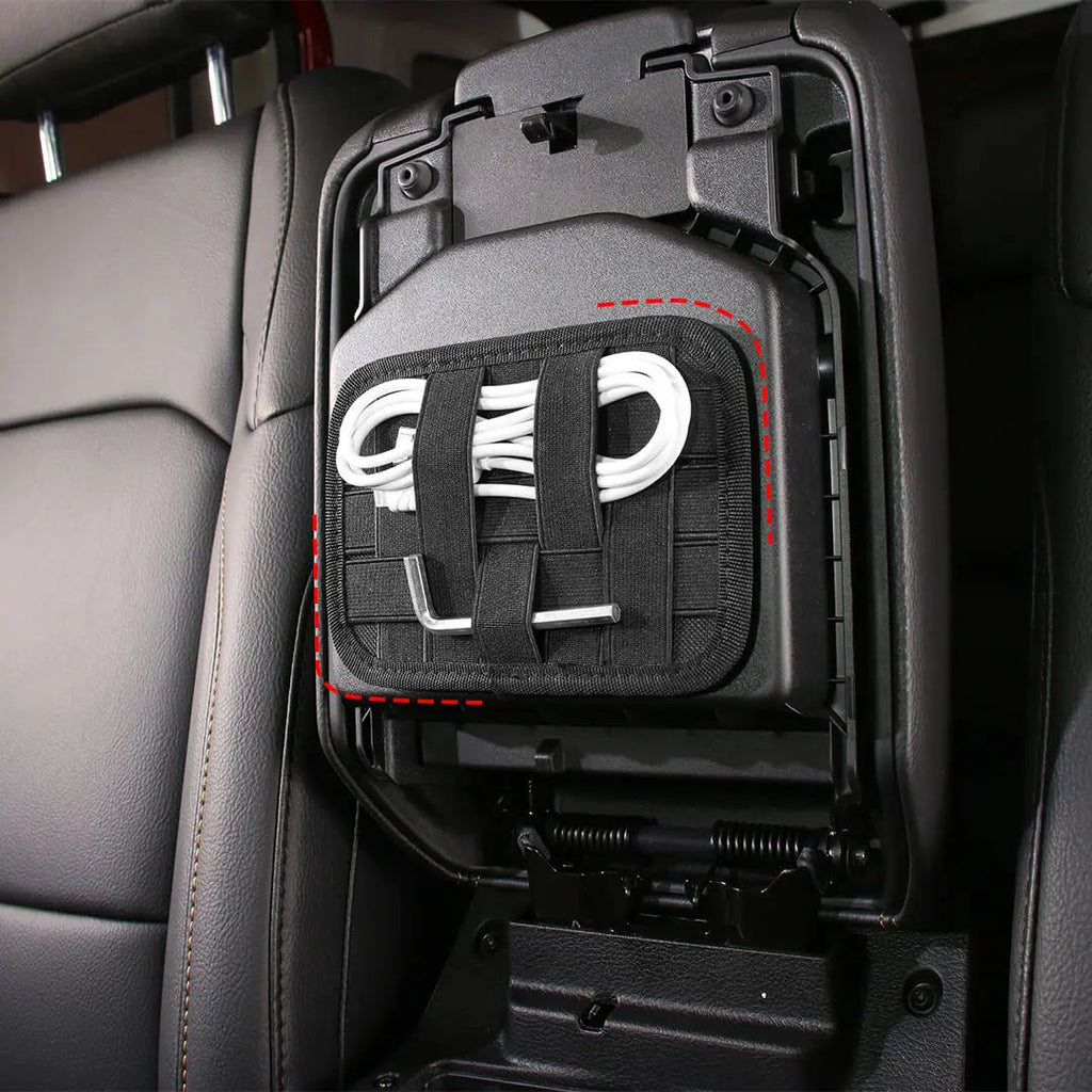 For Jeep Wrangler JK JL JT Interior Armrest Box Hanging Elastic Grid Woven Board Accessories