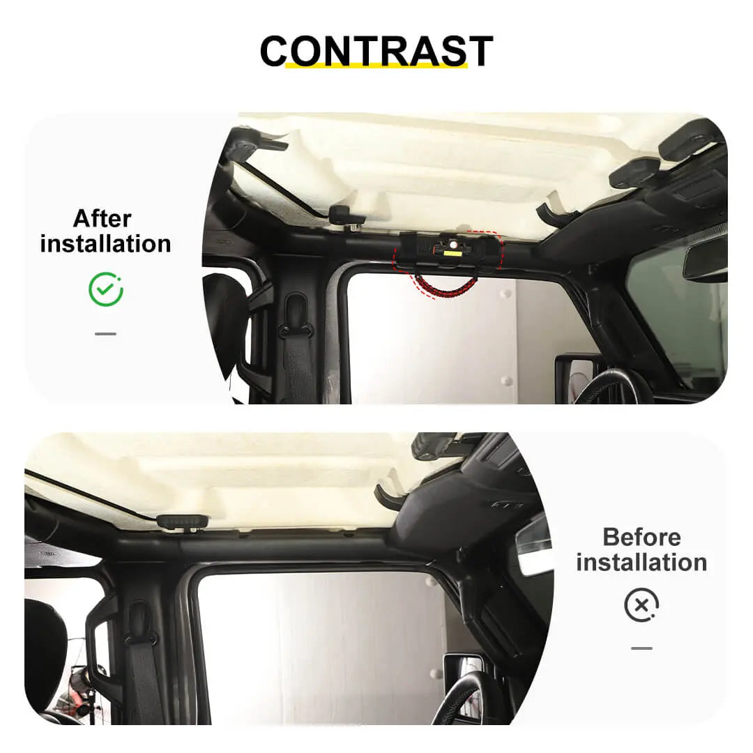 For Jeep Wrangler JK JL JT Interior Car Roll Bar Grab Handles Pull Grip w/Light Accessories (2 pcs)