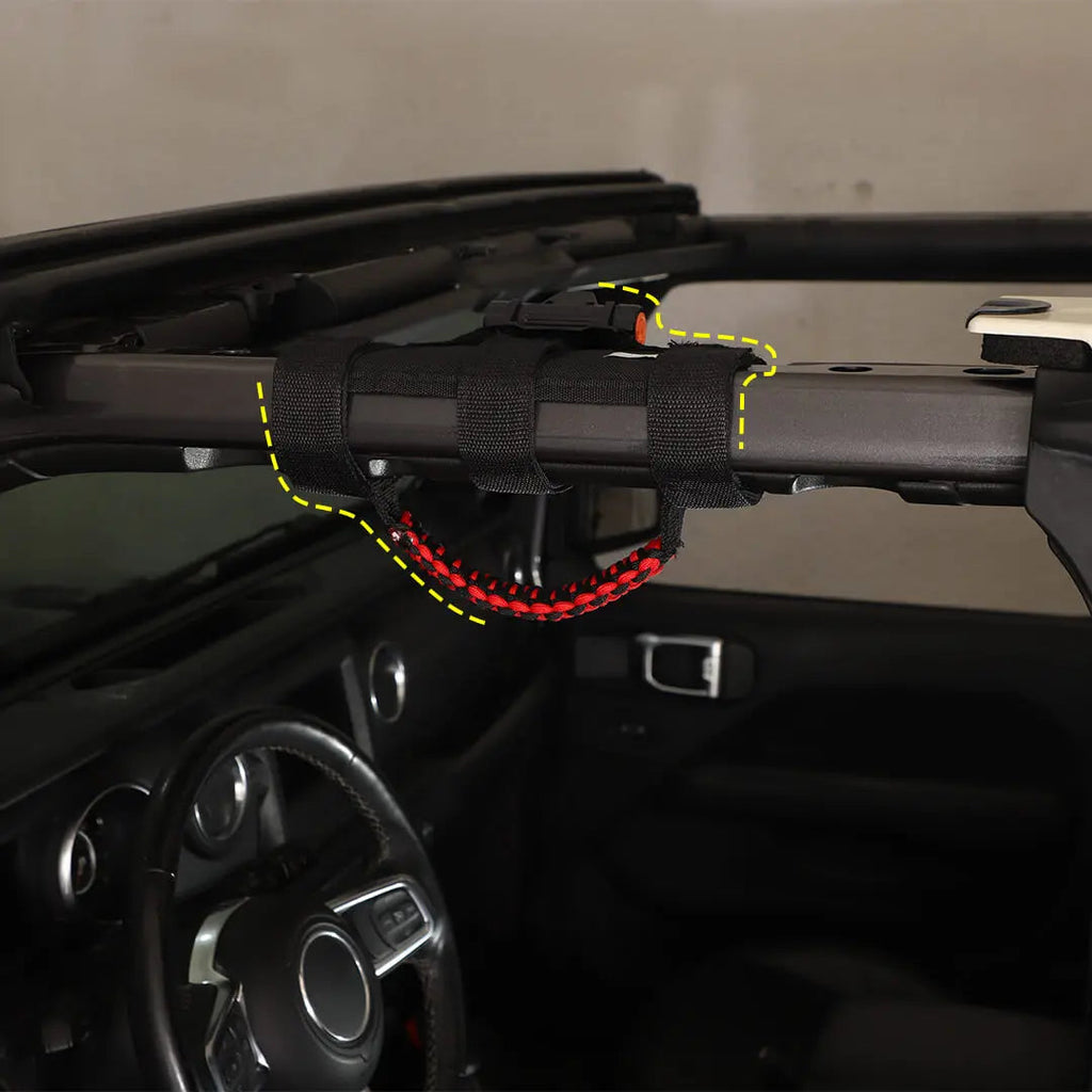 For Jeep Wrangler JK JL JT Interior Car Roll Bar Grab Handles Pull Grip w/Light Accessories (2 pcs)
