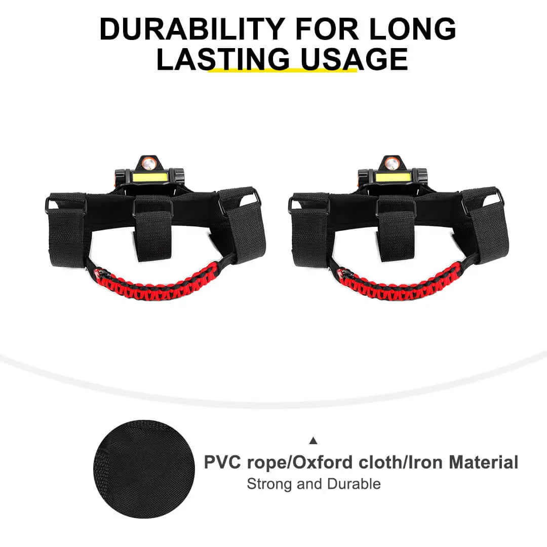 For Jeep Wrangler JK JL JT Interior Car Roll Bar Grab Handles Pull Grip w/Light Accessories (2 pcs)