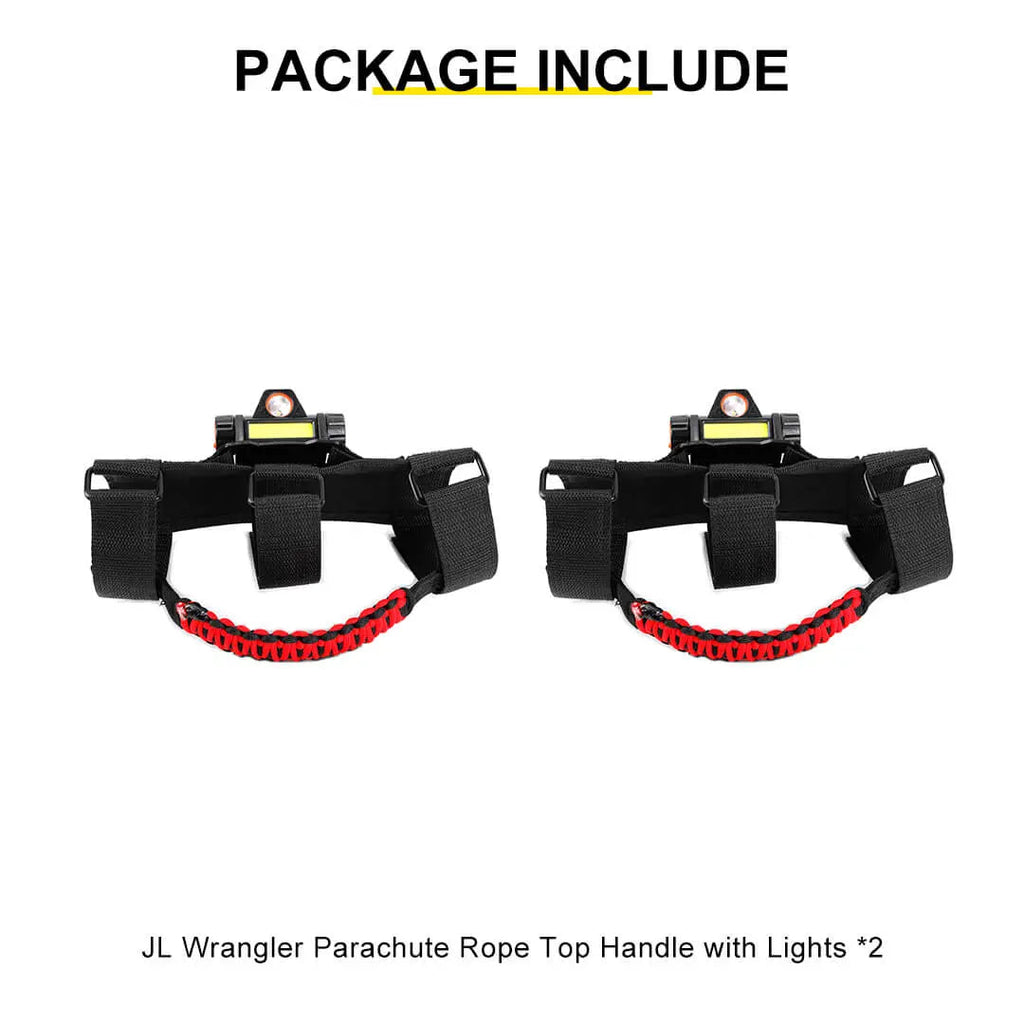 For Jeep Wrangler JK JL JT Interior Car Roll Bar Grab Handles Pull Grip w/Light Accessories (2 pcs)