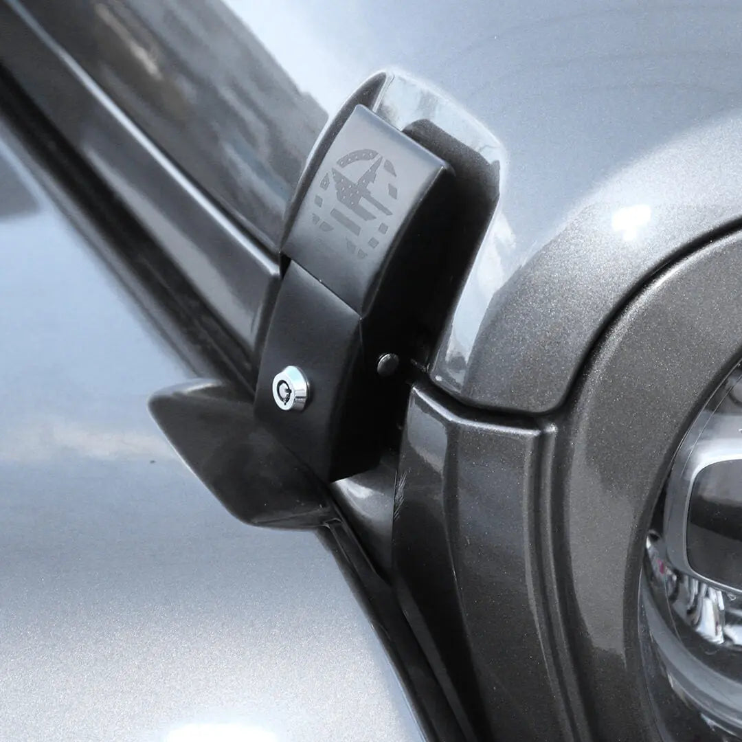 For Jeep Wrangler JK/JL/JT Lockable Hood Latches Buckle Catch Fixed (2 pcs)