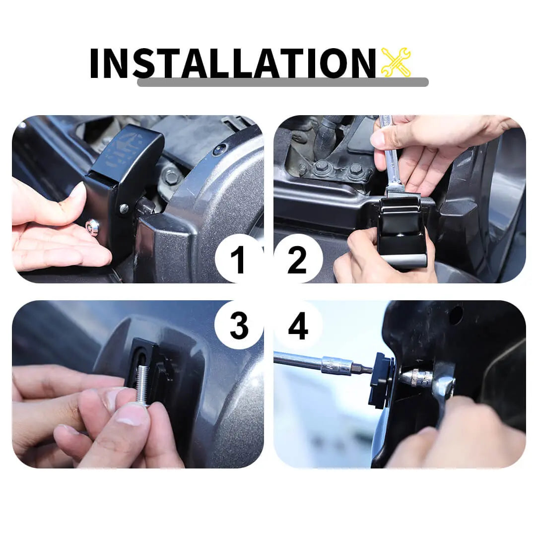 For Jeep Wrangler JK/JL/JT Lockable Hood Latches Buckle Catch Fixed (2 pcs)