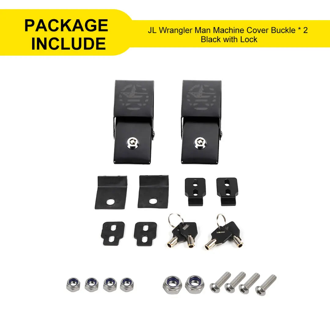 For Jeep Wrangler JK/JL/JT Lockable Hood Latches Buckle Catch Fixed (2 pcs)