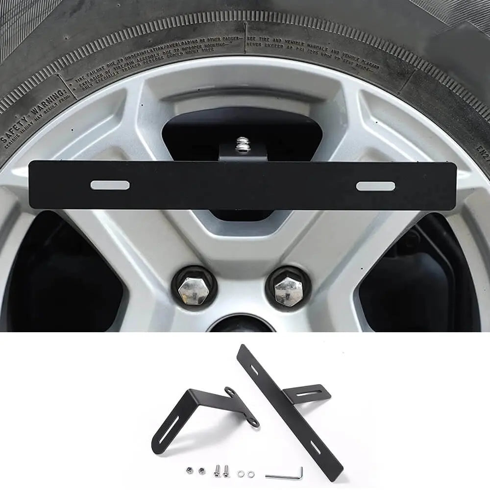 For Jeep Wrangler JK JL Spare Tire License Plate Relocation Bracket Holder Black