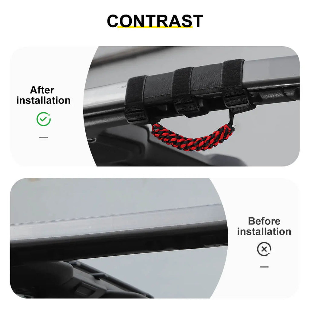 For Jeep Wrangler JK JL TJ JT Car Top Roll Bar Grip Grab Pull Handle Accessories 4 (pcs)