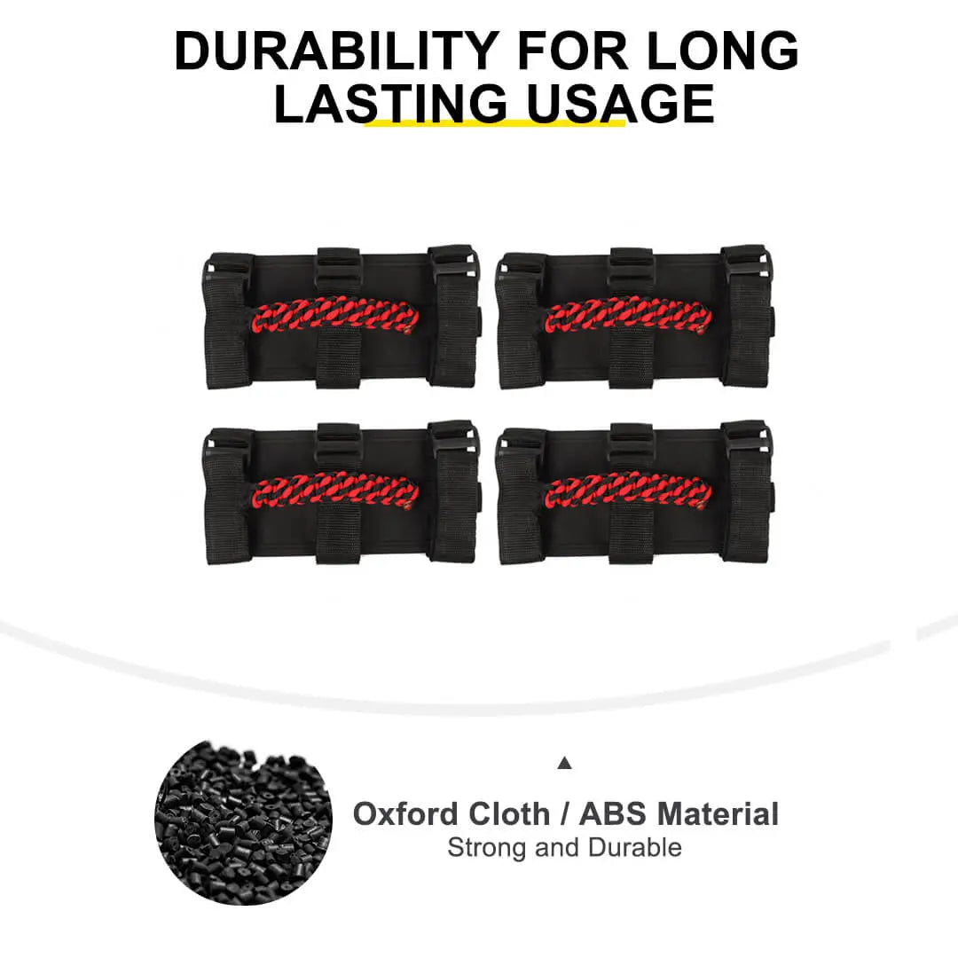 For Jeep Wrangler JK JL TJ JT Car Top Roll Bar Grip Grab Pull Handle Accessories 4 (pcs)