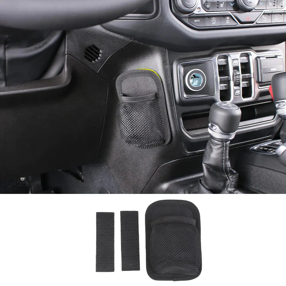 For Jeep Wrangler JK JL & Gladiator JT Car Storage Net Bag Phone Holder Pocket Seat Organizer Hanging Bag