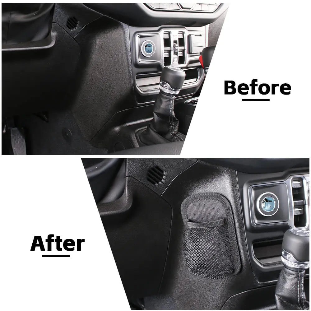 For Jeep Wrangler JK JL & Gladiator JT Car Storage Net Bag Phone Holder Pocket Seat Organizer Hanging Bag