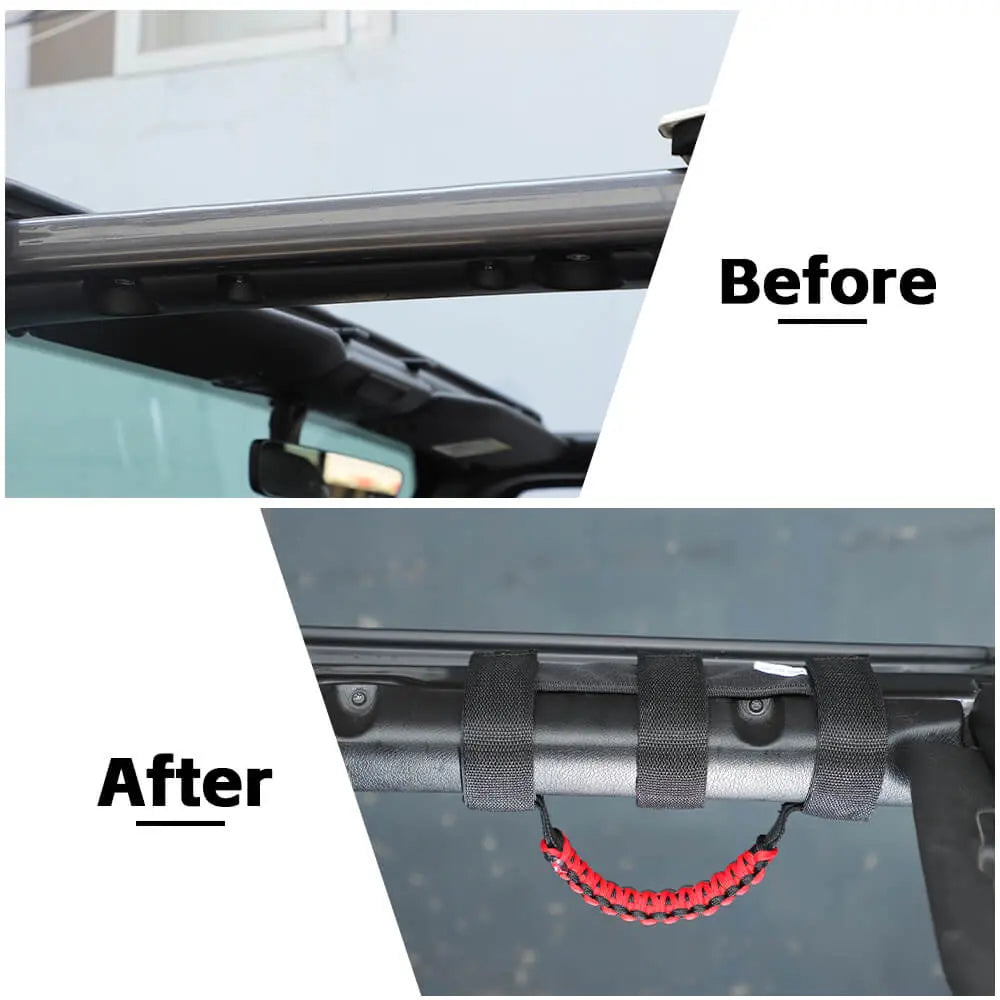 For Jeep Wrangler JK JL & Gladiator JT Roll Bar Grab Handle Paracord Grip Handle 2PCS