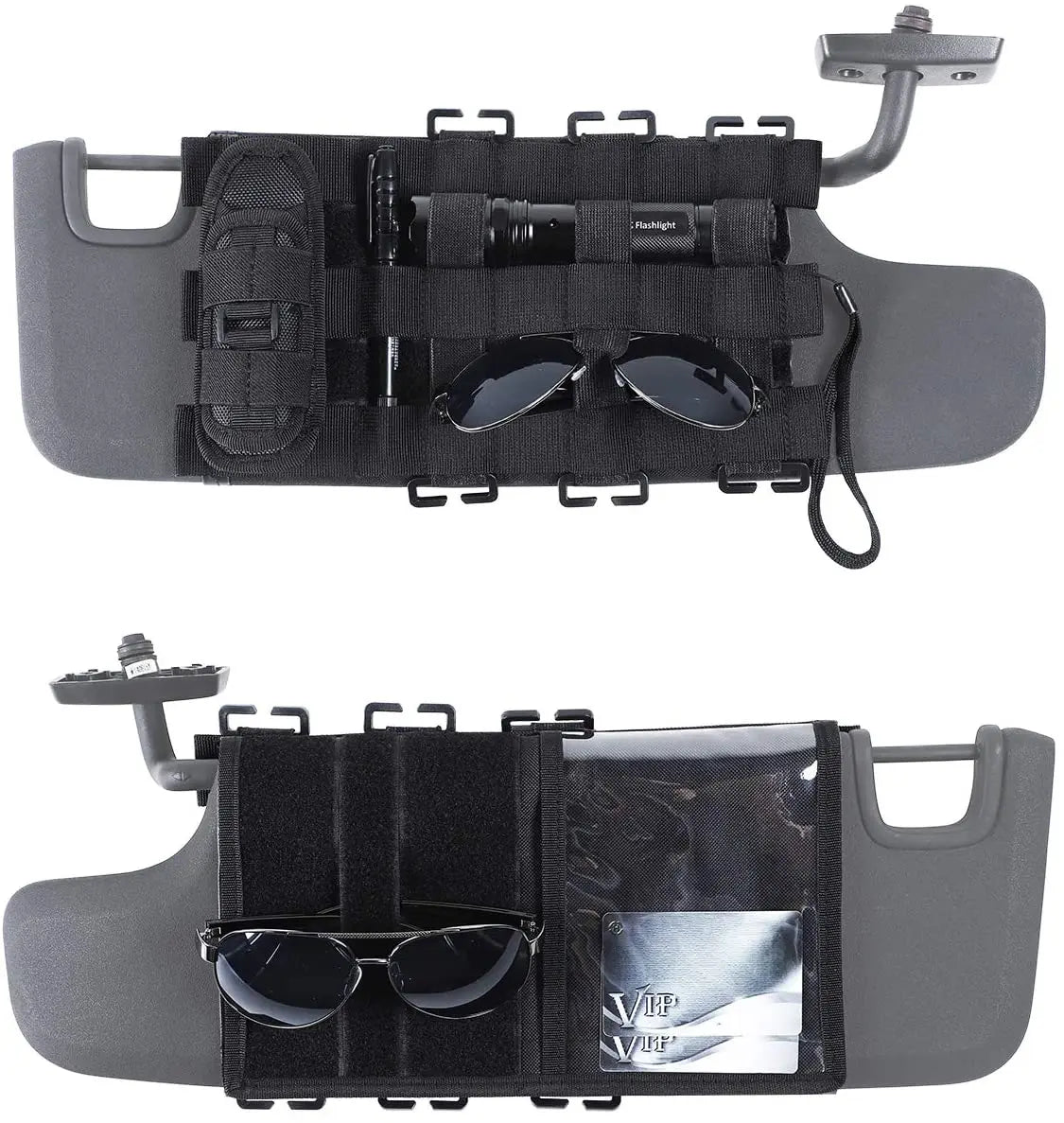For Jeep Wrangler JK JL & Gladiator JT Tactical Sun Visor Organizer Front Visor Storage Cover