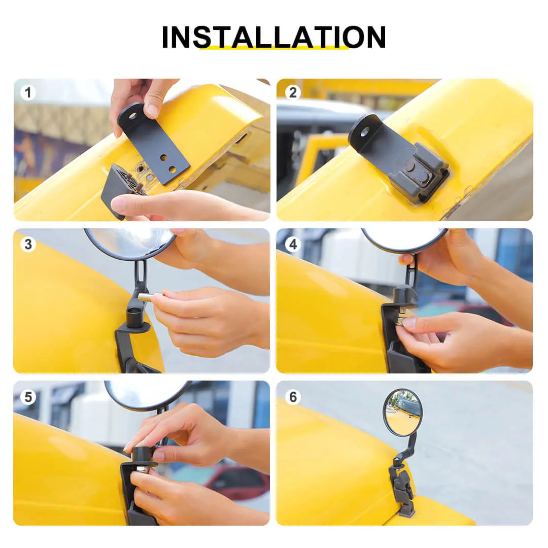 For Jeep Wrangler JK TJ Engine Hood Latches Mount Sand Board Rearview Mirror