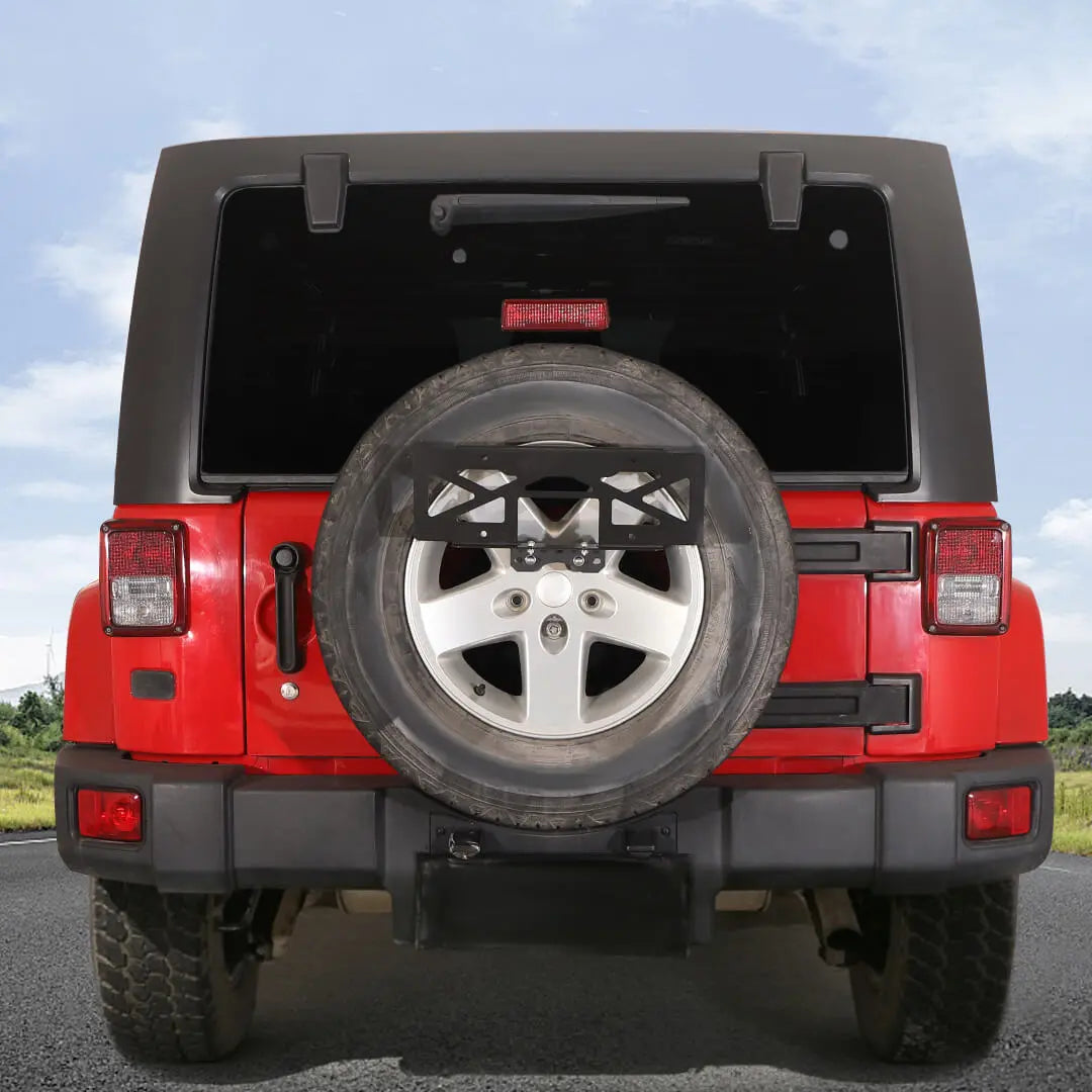 For Jeep Wrangler JK TJ Rear Tailgate Spare Tire License Plate Holder Accessories