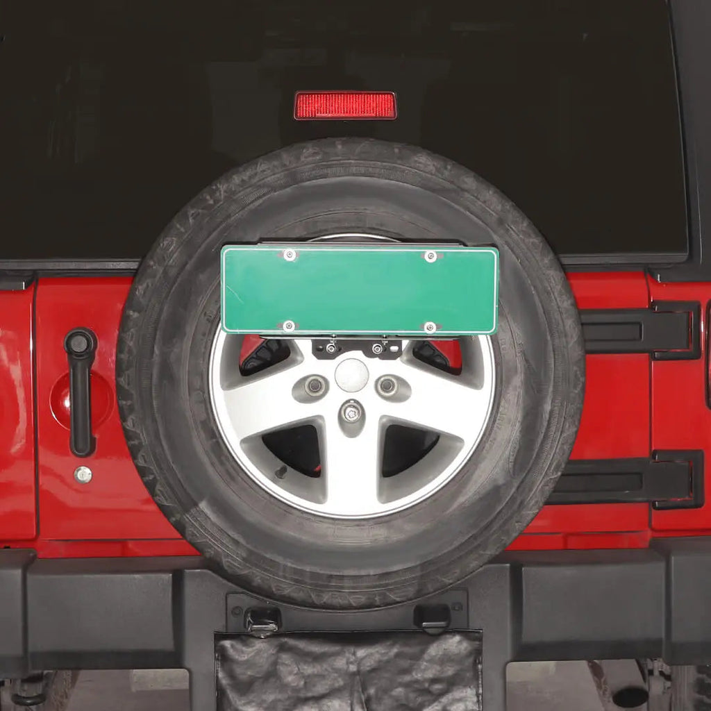 For Jeep Wrangler JK TJ Rear Tailgate Spare Tire License Plate Holder Accessories