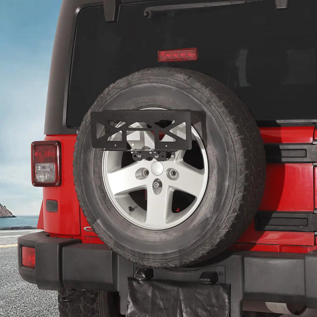 For Jeep Wrangler JK TJ Rear Tailgate Spare Tire License Plate Holder Accessories