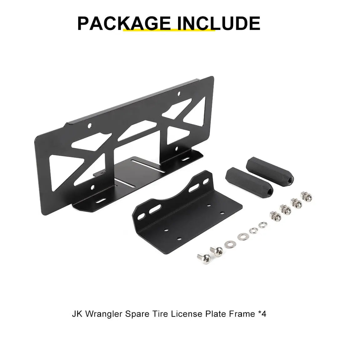 For Jeep Wrangler JK TJ Rear Tailgate Spare Tire License Plate Holder Accessories