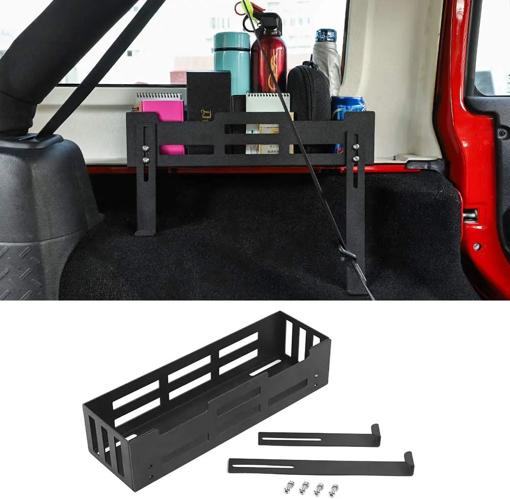 For Jeep Wrangler JK & JL Trunk Cargo Side Basket Rack Solid Metal Luggage Storage Carrier