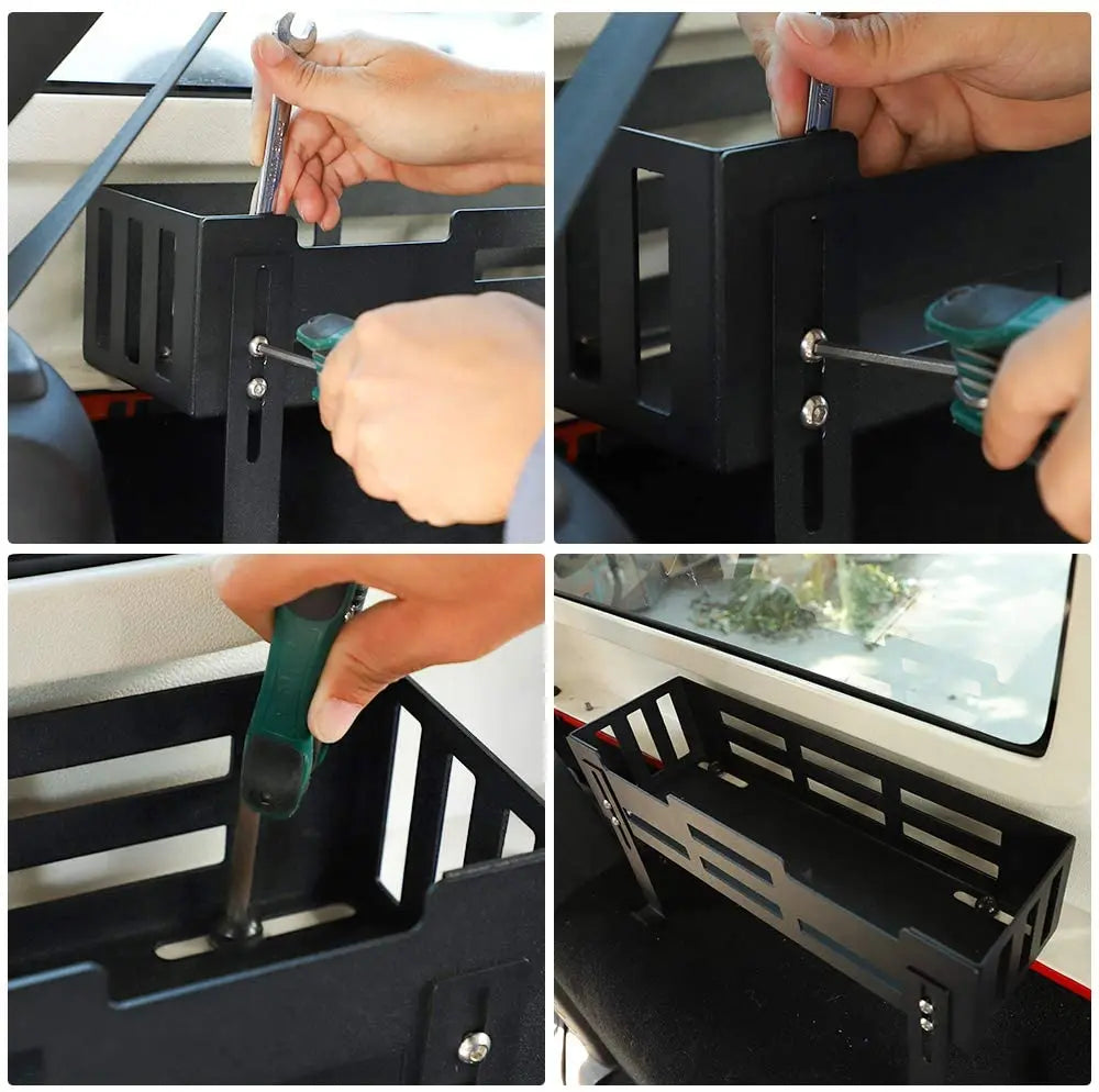 For Jeep Wrangler JK & JL Trunk Cargo Side Basket Rack Solid Metal Luggage Storage Carrier