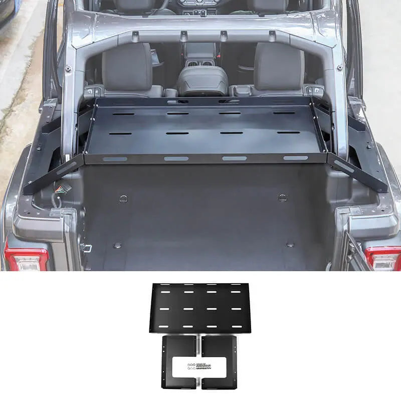 For Jeep Wrangler JKU JLU 4-Door Interior Trunk Cargo Basket Rack Metal Luggage Storage Carrier
