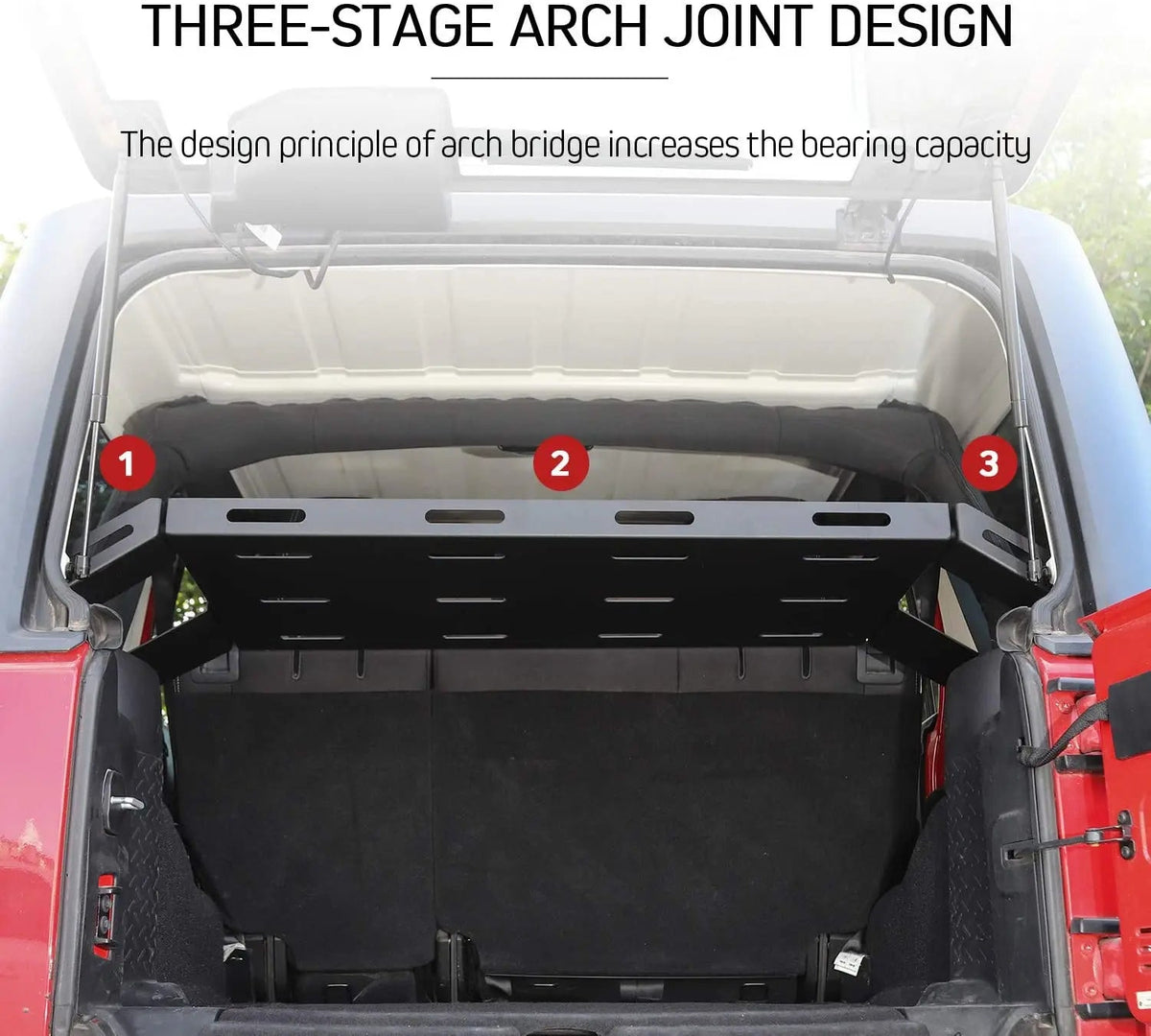 For Jeep Wrangler JKU JLU 4-Door Interior Trunk Cargo Basket Rack Metal Luggage Storage Carrier