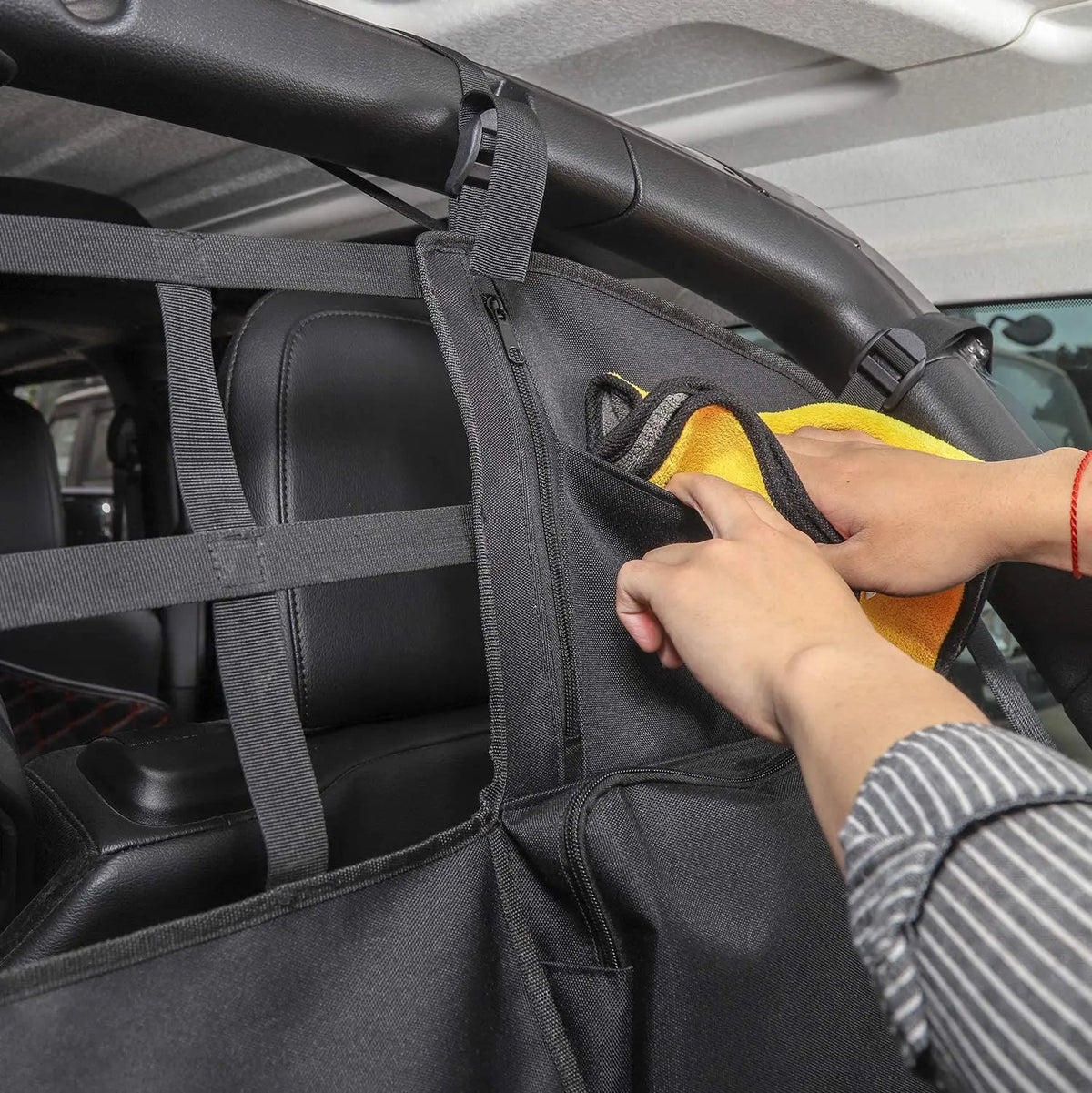 For Jeep Wrangler JKU JLU 4Door Trunk Multi-Pockets Storage Bag Organizers Cargo Bag Back Seat Bag with Tool Kits