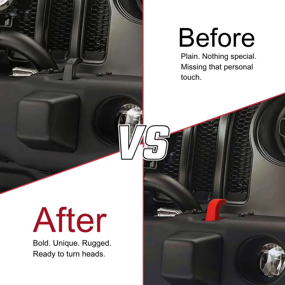 For Jeep Wrangler JK, JL & Gladiator JT Front Bumper Tow Hook Cover Trim Exterior Accent Narrow Style