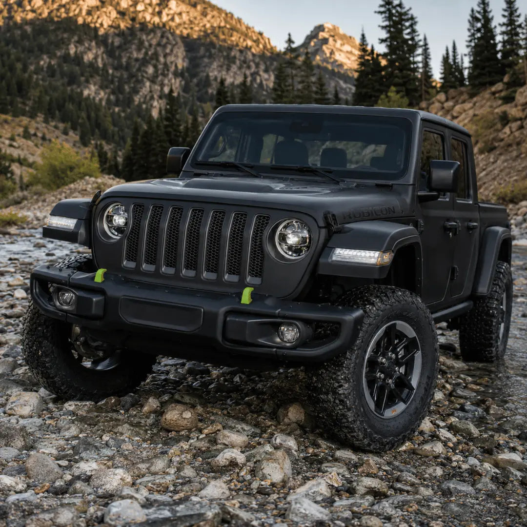 For Jeep Wrangler JK, JL & Gladiator JT Front Bumper Tow Hook Cover Trim Exterior Accent Narrow Style