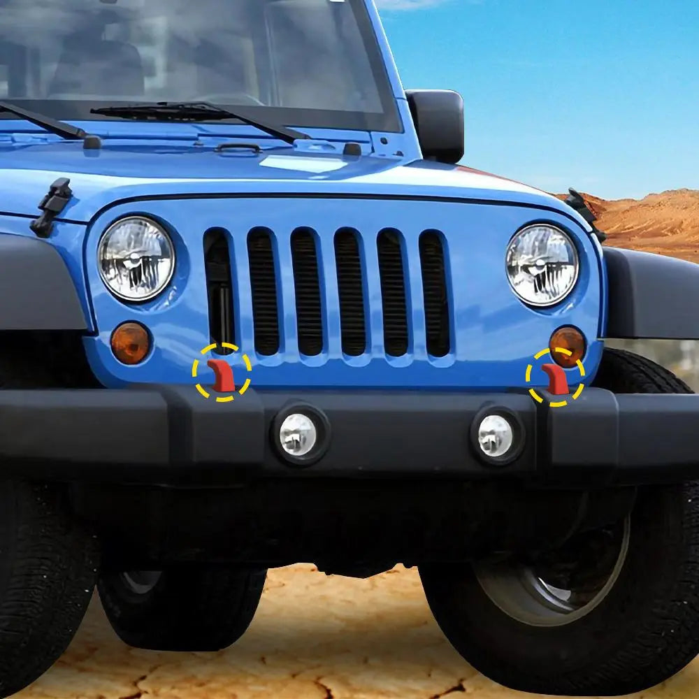 For Jeep Wrangler JK, JL & Gladiator JT Front Bumper Tow Hook Cover Trim Exterior Accent Narrow Style