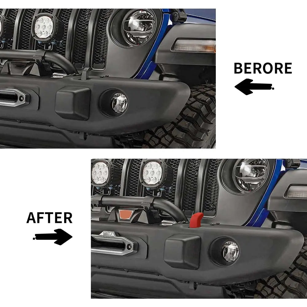 For Jeep Wrangler JK, JL & Gladiator JT Front Bumper Tow Hook Cover Trim Wide Style