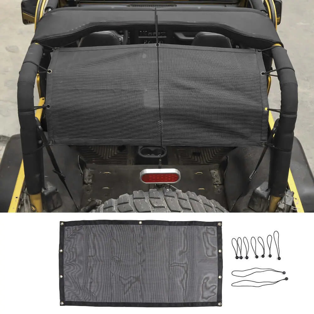 For Jeep Wrangler JL JK TJ 4Doors Rear Trunk Sunshade Mesh Cover Bikini anti-UV