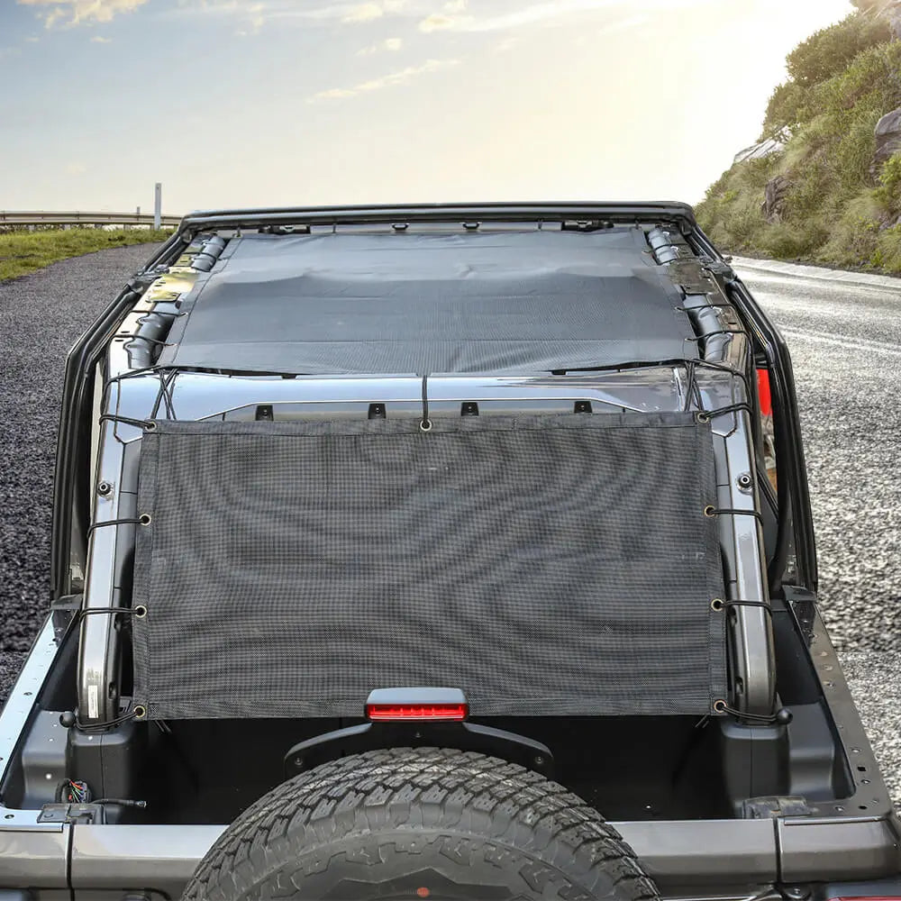 For Jeep Wrangler JL JK TJ 4Doors Rear Trunk Sunshade Mesh Cover Bikini anti-UV