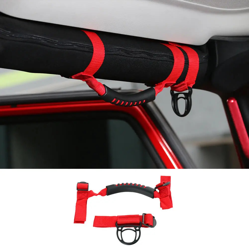 For Jeep Wrangler JL JK TJ Top Grab Handle / Cargo Tie Down Hooks Strap