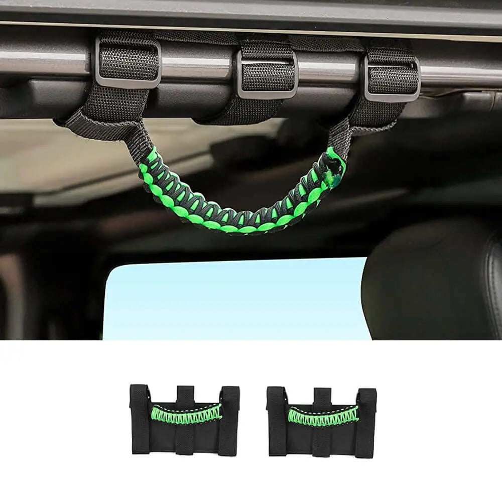 For Jeep Wrangler JL JK TJ YJ & Gladiator JT Roll Bar Grab Handles Paracord Grip Handle 2PCS