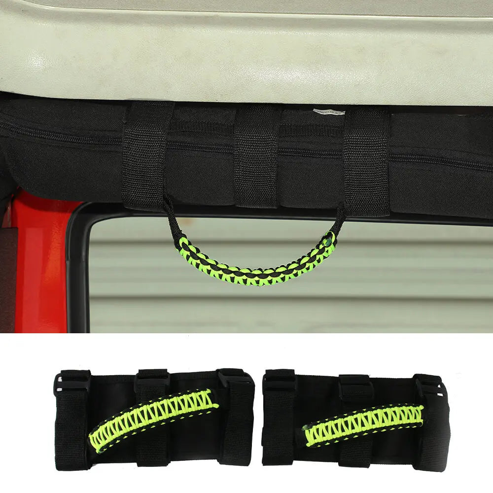 For Jeep Wrangler JL JK TJ YJ & Gladiator JT Roll Bar Grab Handles Paracord Grip Handle 2PCS