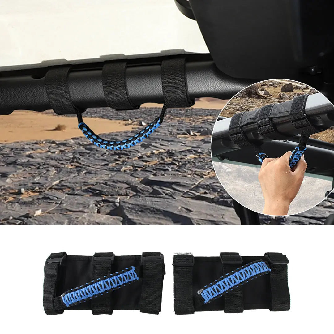 For Jeep Wrangler JL JK TJ YJ & Gladiator JT Roll Bar Grab Handles Paracord Grip Handle 2PCS