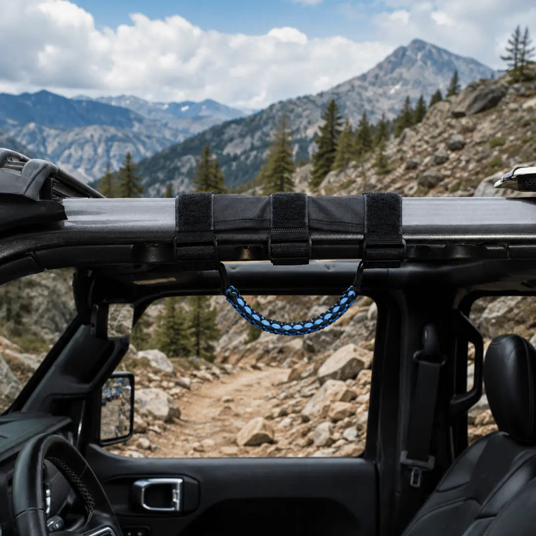 For Jeep Wrangler JL JK TJ YJ & Gladiator JT Roll Bar Grab Handles Paracord Grip Handle 2PCS