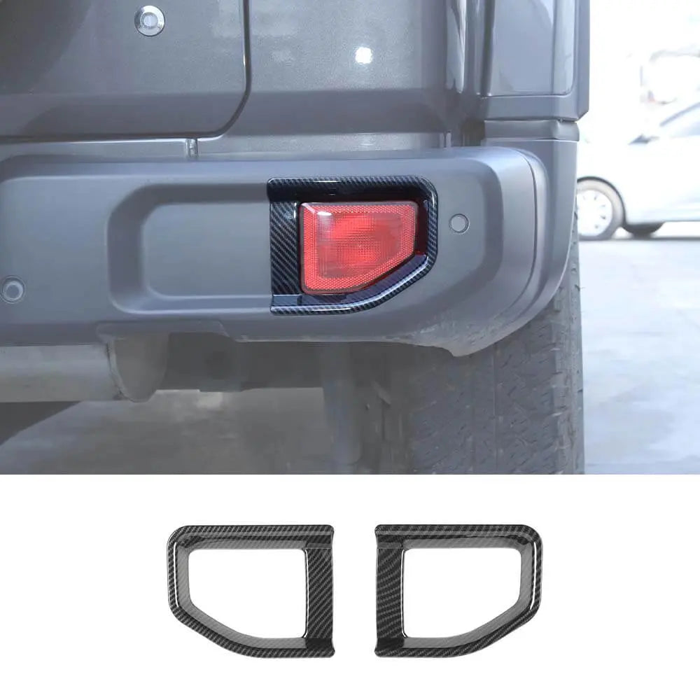 For Jeep Wrangler JL JLU 2018+ Rear Bar Fog Light Trim Ring Bezel
