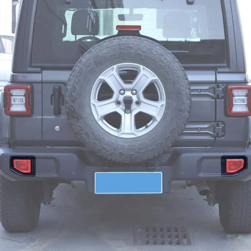 For Jeep Wrangler JL JLU 2018+ Rear Bar Fog Light Trim Ring Bezel